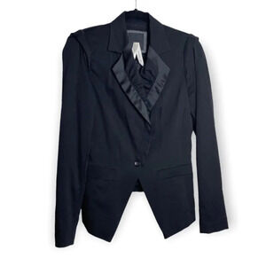 Summum Woman  Button Front Black Blazer